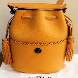 coach whipstitch details lora bucket bag